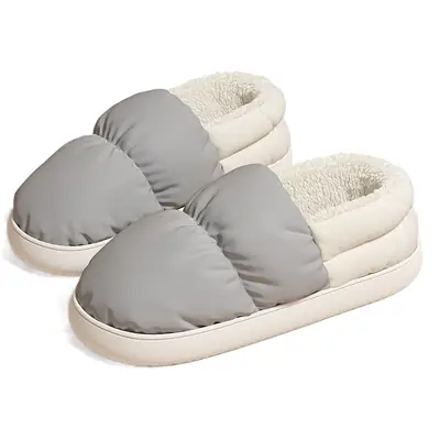 Men Winter Wool Slippers Waterproof Warm Indoor Couple