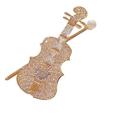 Korean Style Mini Violin Brooch Light Luxury All-match Note Pin Women's Design