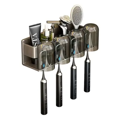 Wall-Mounted Electric Toothbrush Rack with 5 Tooth Cups