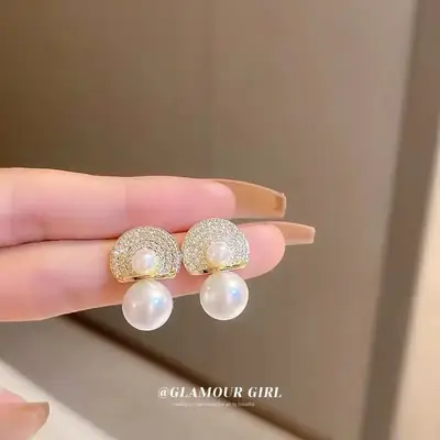Pearl Earrings Gold Plated 2022 Fashion Women