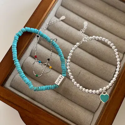 925 Sterling Silver Blue Love Bracelet for Girls