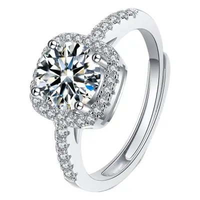 Diamond Ring Women Korean Style Square Zircon Open Index