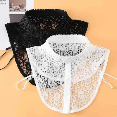 Black Lace High Collar Shirt with Zippers