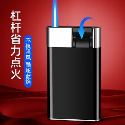 Blue Flame Lever Lighter with Windproof Design
