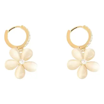 Cat's Eye Flower Earrings S925 Silver with Zirconium