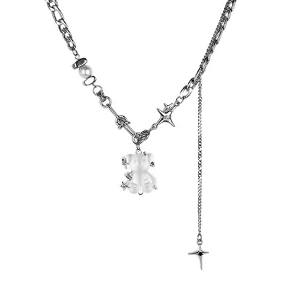 Frosted Bear Mang Star Necklace for Women