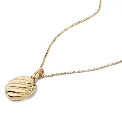 Gold Geometric Oval Necklace with Cross-Border Design