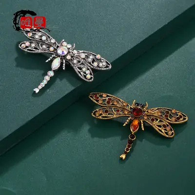 European Dragonfly Crystal Brooch 16g