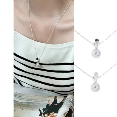 Silver Wine Bottle Pendant Necklace for Women