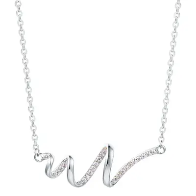 S925 Sterling Silver Water Ripple Line Thumping Heart Necklace Women's Simple Elegant Niche Design Advanced Clavicle Chain