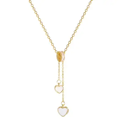 Gold Titanium Clavicle Necklace for Women