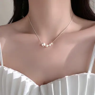 925 Sterling Silver Pearl Necklace for Women