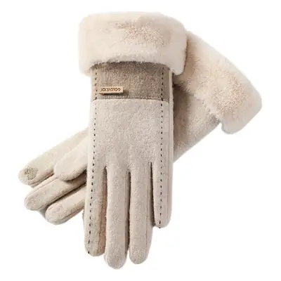 Women's Fleece Lined Winter Gloves Beige