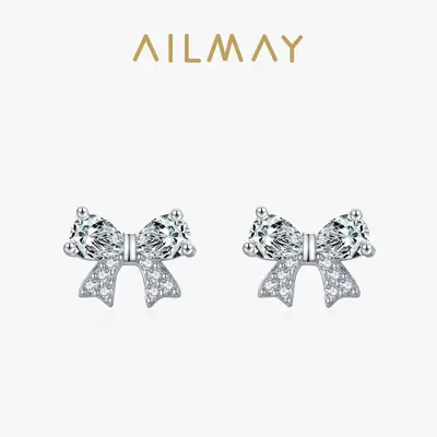 S925 Sterling Silver Bow Earrings for Women