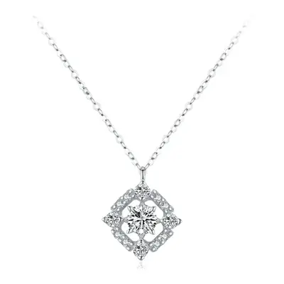 s925 Sterling Silver Necklace Women's Korean Style Simple Diamond Geometric Pendant Clavicle Chain ins Internet Celebrity Joker Necklace Wholesale