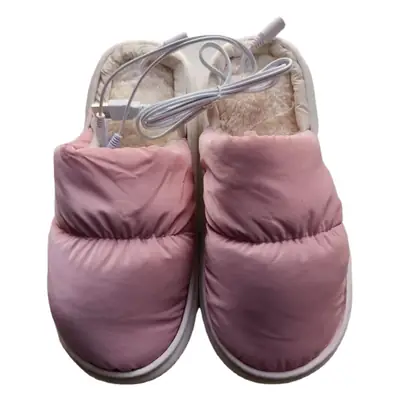 USB Heating Slippers Grey Winter Warm