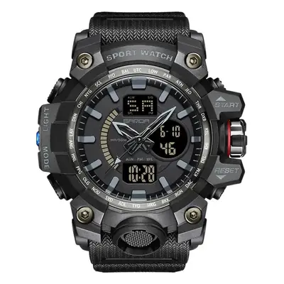 Sanda Black Sport Watch Multi-Functional Waterproof Luminous Men's Electronic Watch