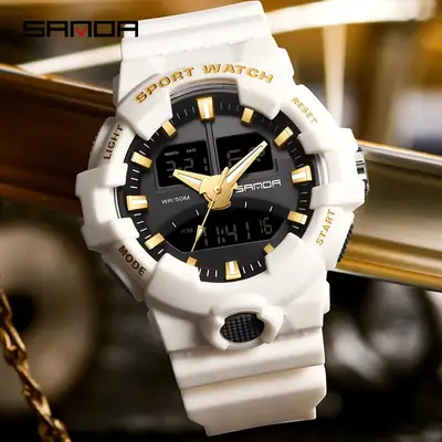 Sanda Waterproof Dual Display Sports Watch for Men Women
