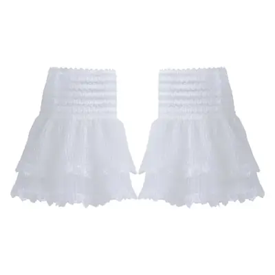 White Lace Star Cuffs for Women's Shoes