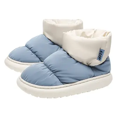 Men Winter Cotton Slippers with Warm Down Trim