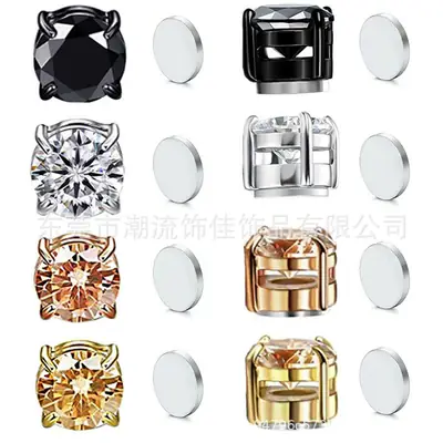 316 Stainless Steel Zircon Earrings for Men Women