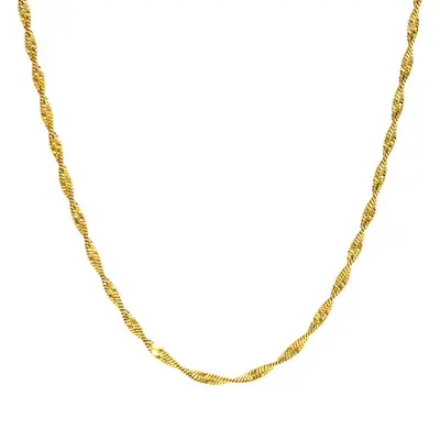 Huan Mu Snake Bone Twisted Chain Necklace Women 18K Gold