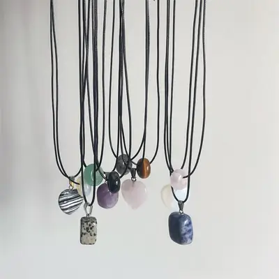 Black Jade Square Peach Heart Necklace for Women