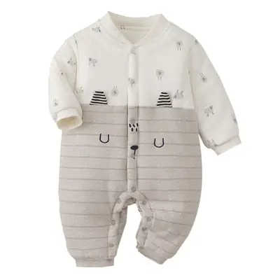 Baby Quilted Jumpsuit Set White Grey Newborn Comfortwear