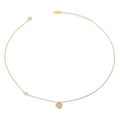 European American Gold Zircon Pendant Necklace for Women