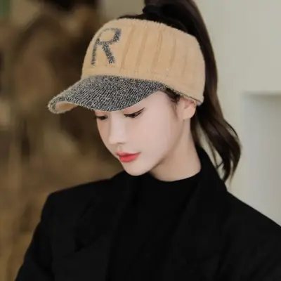 Women Letter Knitted Woolen Hat Red Black Winter Warm