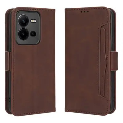Red Leather V25 Mobile Phone Case with 4 Card Slots