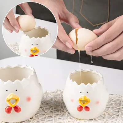 Cute Chicken Ceramic Egg Separator Filter 300ml
