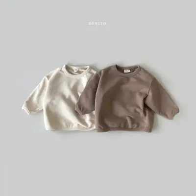Children's Long Sleeve Sweater T-Shirt Brown & White