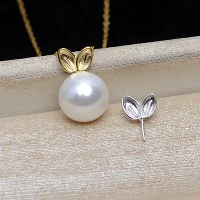 S925 Silver Pearl Bean Sprout Pendant Women