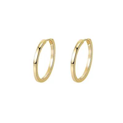 Gold Plain Hoop Earrings for Women