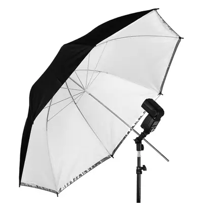 Dual-Purpose Reflective Photography Umbrella Black White
