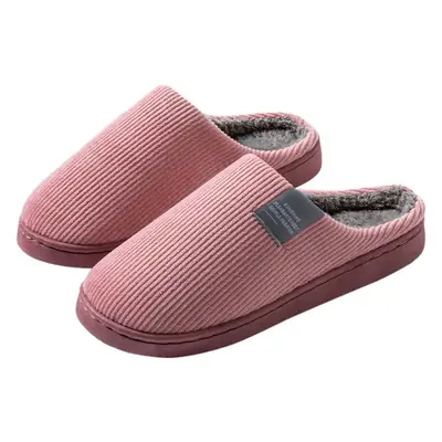 Cotton slippers women autumn and winter couples home warm non-slip plush thick bottom indoor cotton slippers men winter