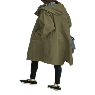 Women's Mid-Length Windproof Jacket 2023 Grey