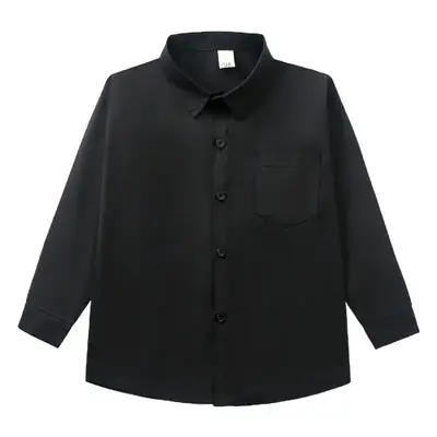 Children's Black Button-Down School Shirt