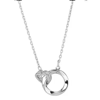 999 Pure Silver Mobius Necklace for Women, Light Luxury, High-End Feel, Niche Heart-Shaped Clavicle Chain, Autumn and Winter Sweater Chain Jewelry