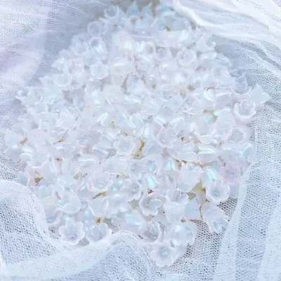 Pink Glitter Lily Hand-Beaded DIY Gypsophila Material