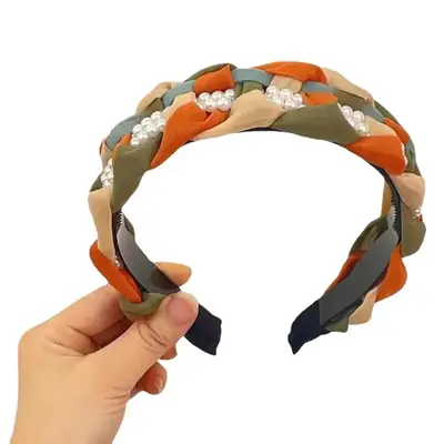 Organza Hairband for Girls - Multicolor Handmade Woven