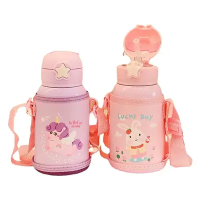 Cartoon Straw Cup for Girls Women 304 Stainless Steel Portable