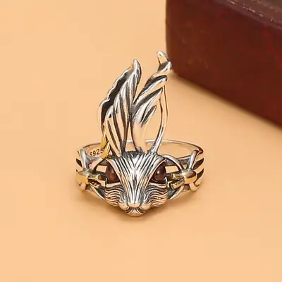 S925 Silver Mechanical Rabbit Ring for Women