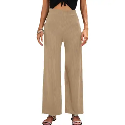 Black Wide-Leg Pants for Women Casual Outdoor Wear