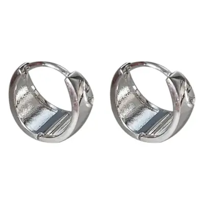 Yongcheng S925 Sterling Silver Earrings Wide Earrings Cold Style Earrings Niche Design Circle Earrings High-End Simple Silver