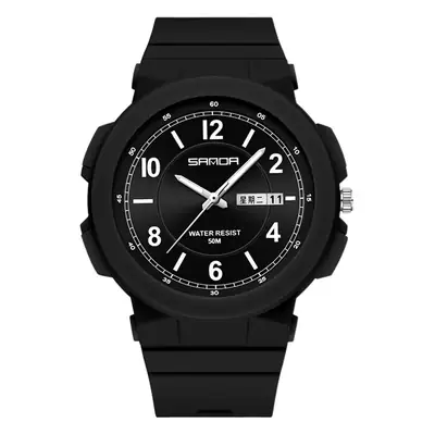 Sanda White Silicone Sports Watch for Men Women Teens