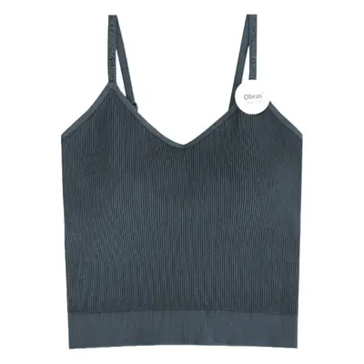 Women's Cream Knitted Striped Camisole Summer Top