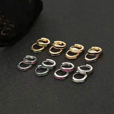Cross-border Europe & US Micro-Inlaid Zircon Earrings