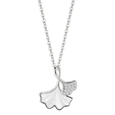 S925 Silver Sansheng Lucky Natural White Fritillaria Necklace Women's All-match Wholesale Pendant Light Luxury Fashion High-end Jewelry